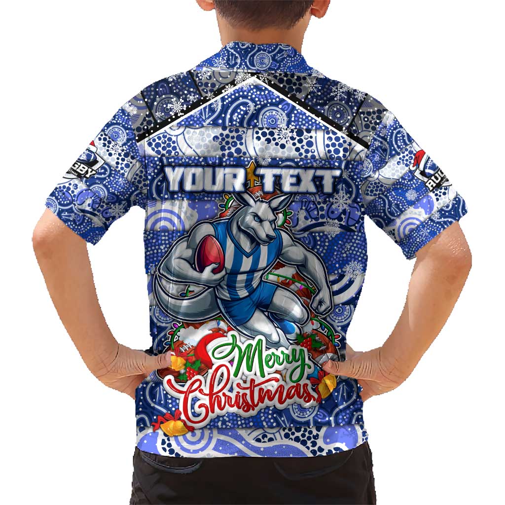 Custom Kangaroos Football Merry Christmas Hawaiian Shirt Indigenous Australian Art - Vibe Hoodie Shop