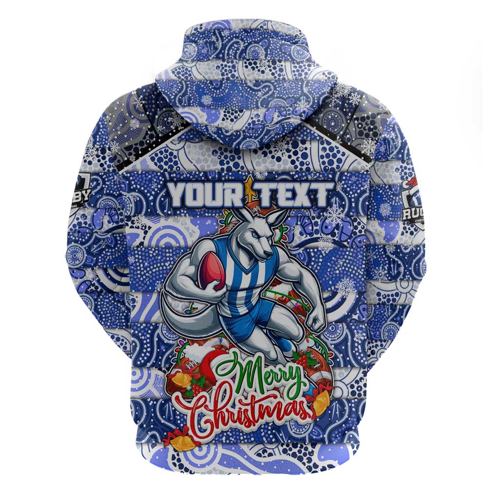 Custom Kangaroos Football Merry Christmas Hoodie Indigenous Australian Art - Vibe Hoodie Shop