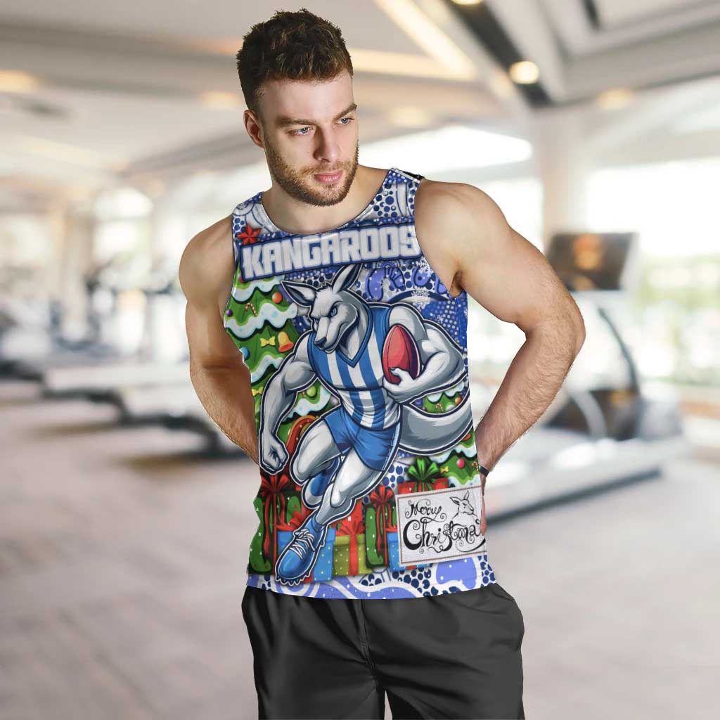 Custom Kangaroos Football Merry Christmas Men Tank Top Indigenous Australian Art - Vibe Hoodie Shop