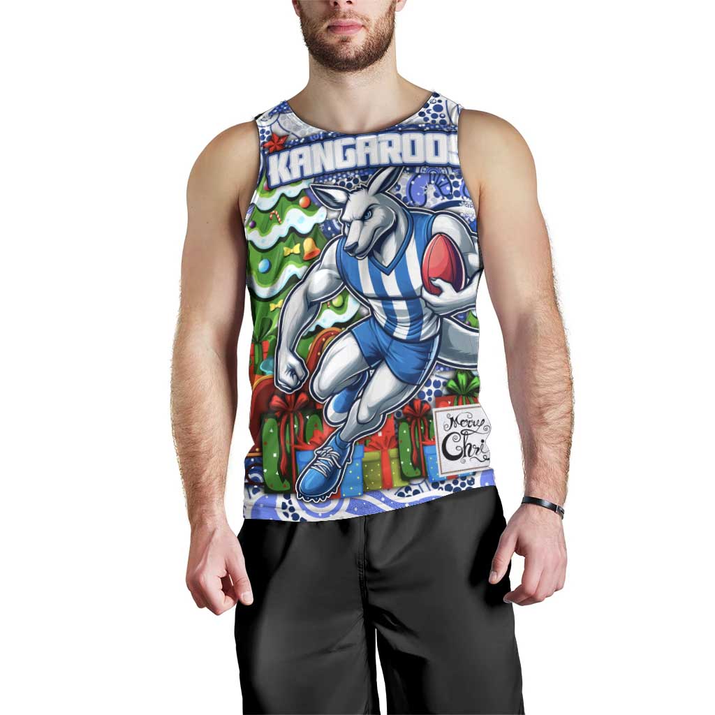 Custom Kangaroos Football Merry Christmas Men Tank Top Indigenous Australian Art - Vibe Hoodie Shop
