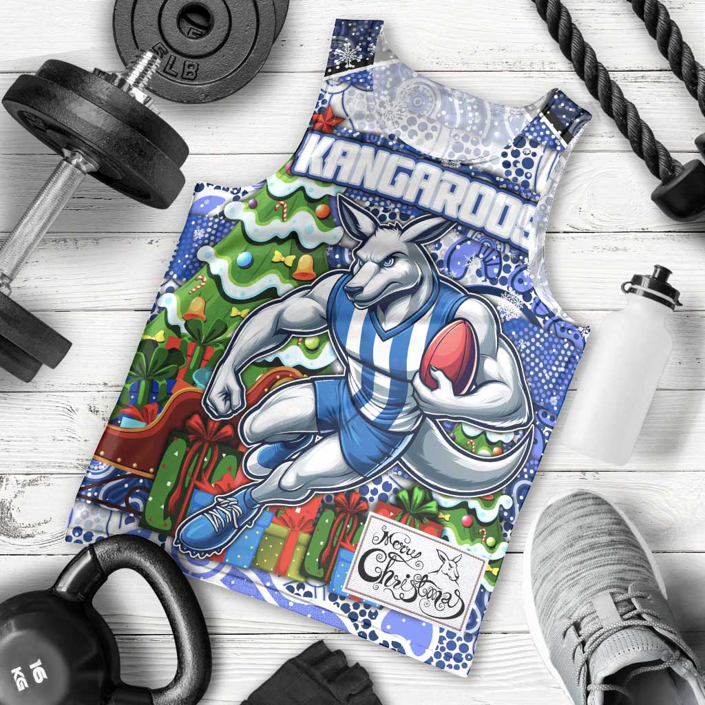 Custom Kangaroos Football Merry Christmas Men Tank Top Indigenous Australian Art - Vibe Hoodie Shop