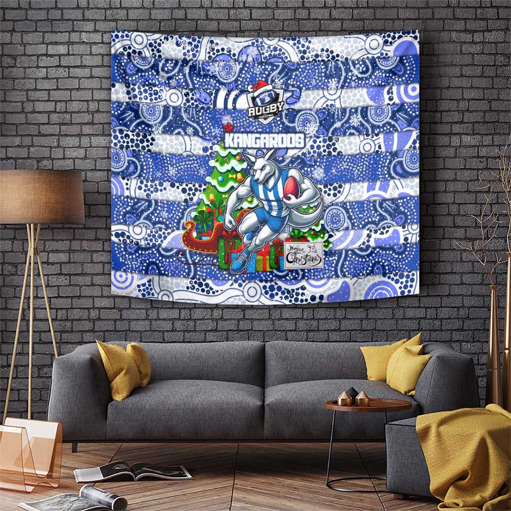 Kangaroos Football Merry Christmas Tapestry Indigenous Australian Art - Vibe Hoodie Shop