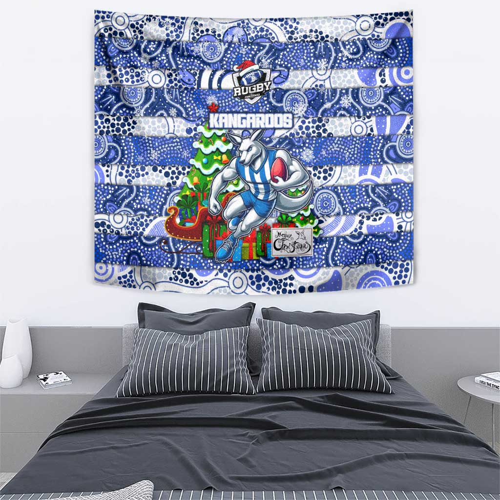 Kangaroos Football Merry Christmas Tapestry Indigenous Australian Art - Vibe Hoodie Shop