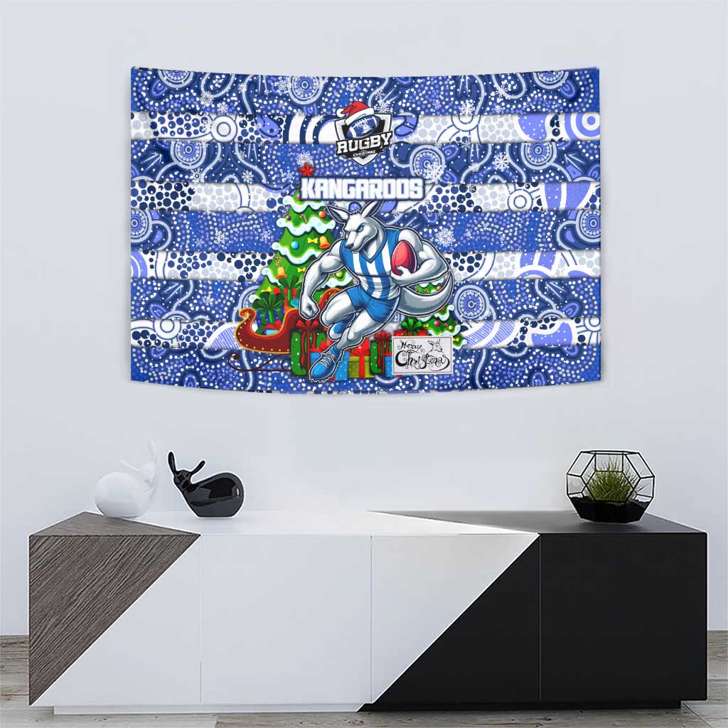 Kangaroos Football Merry Christmas Tapestry Indigenous Australian Art - Vibe Hoodie Shop