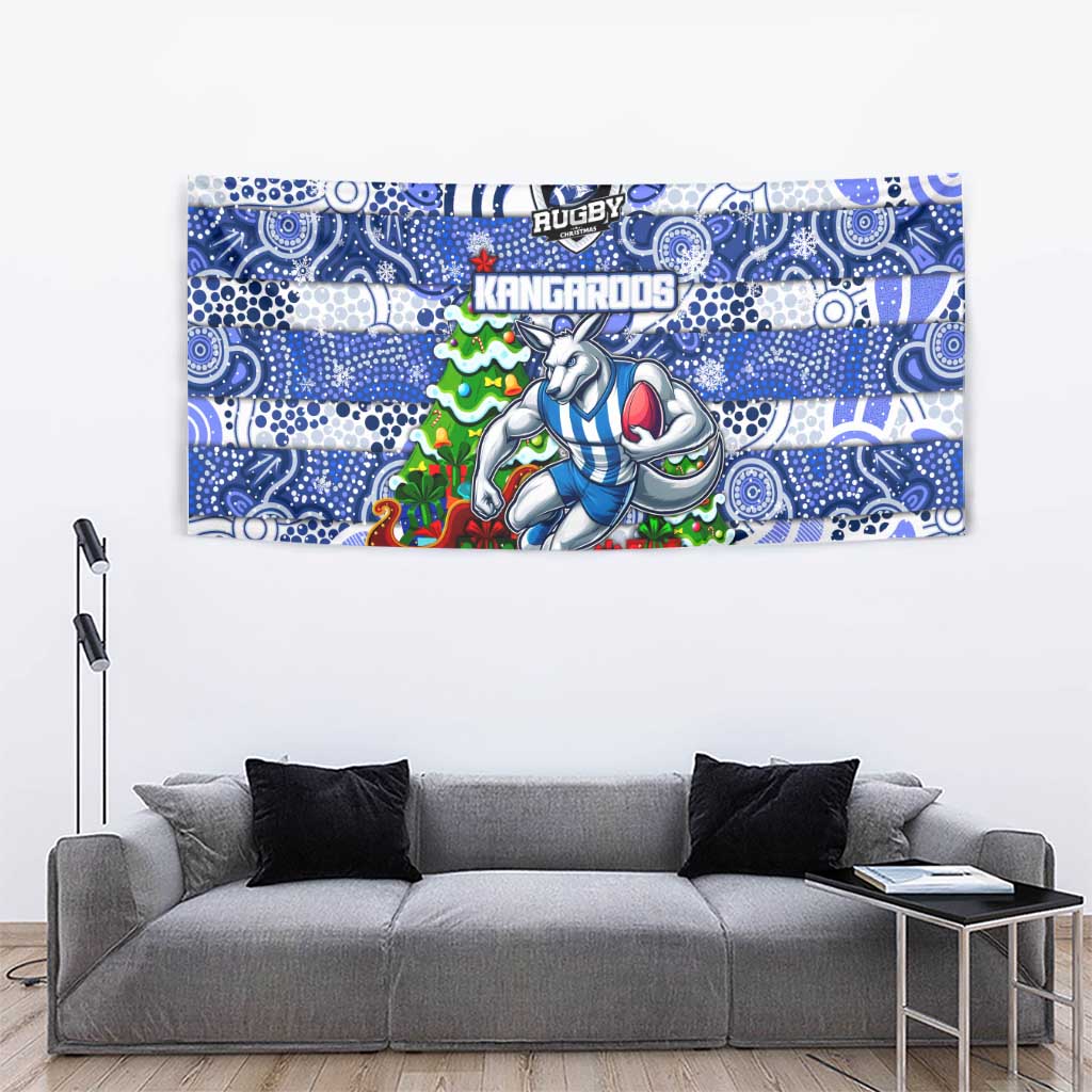 Kangaroos Football Merry Christmas Tapestry Indigenous Australian Art - Vibe Hoodie Shop