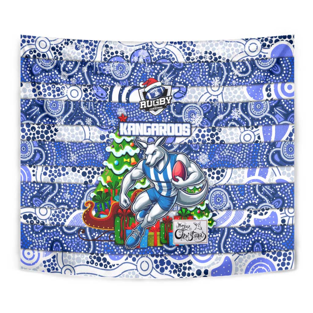 Kangaroos Football Merry Christmas Tapestry Indigenous Australian Art - Vibe Hoodie Shop