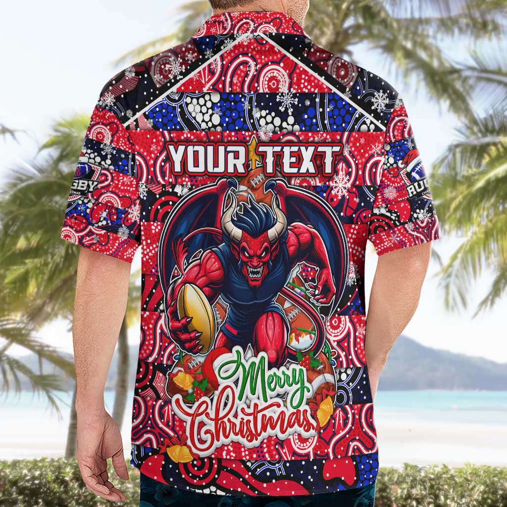 Custom Demons Football Merry Christmas Hawaiian Shirt Indigenous Australian Art - Vibe Hoodie Shop