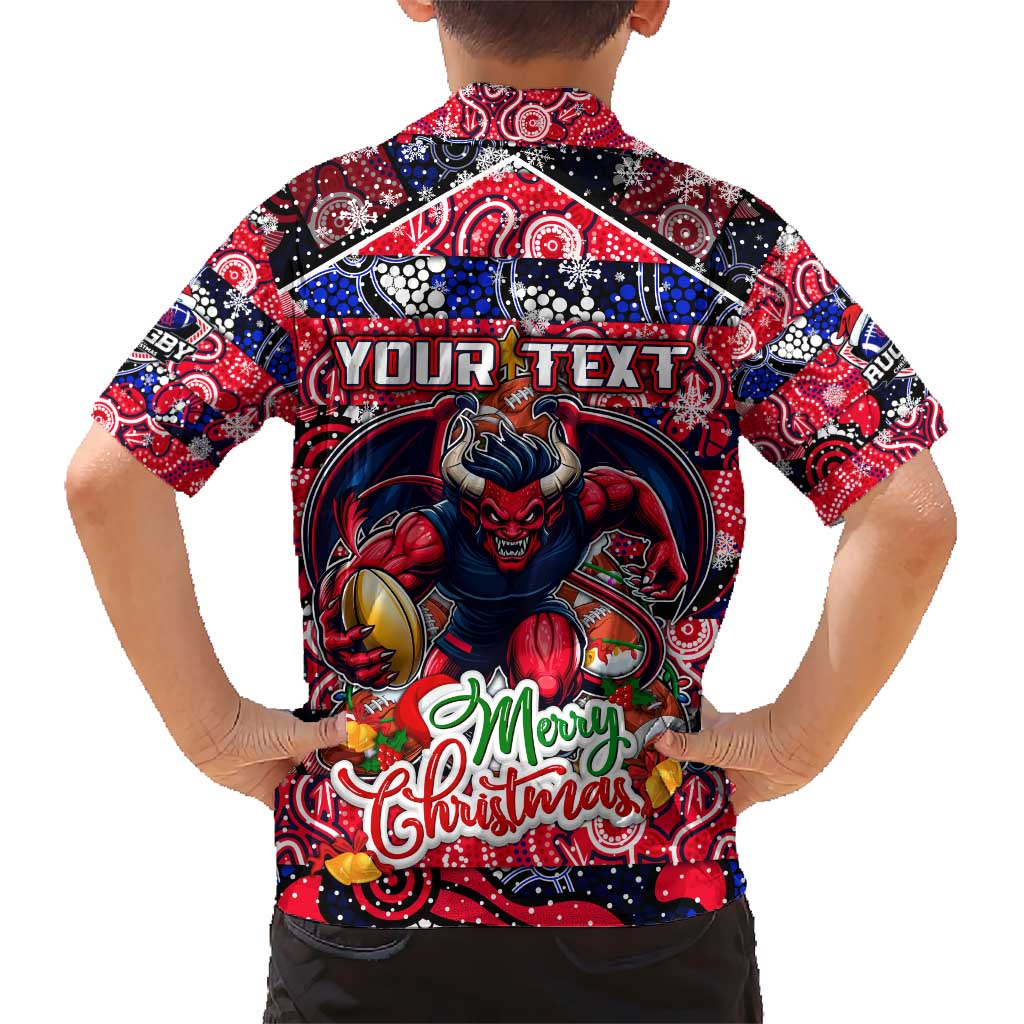 Custom Demons Football Merry Christmas Hawaiian Shirt Indigenous Australian Art - Vibe Hoodie Shop