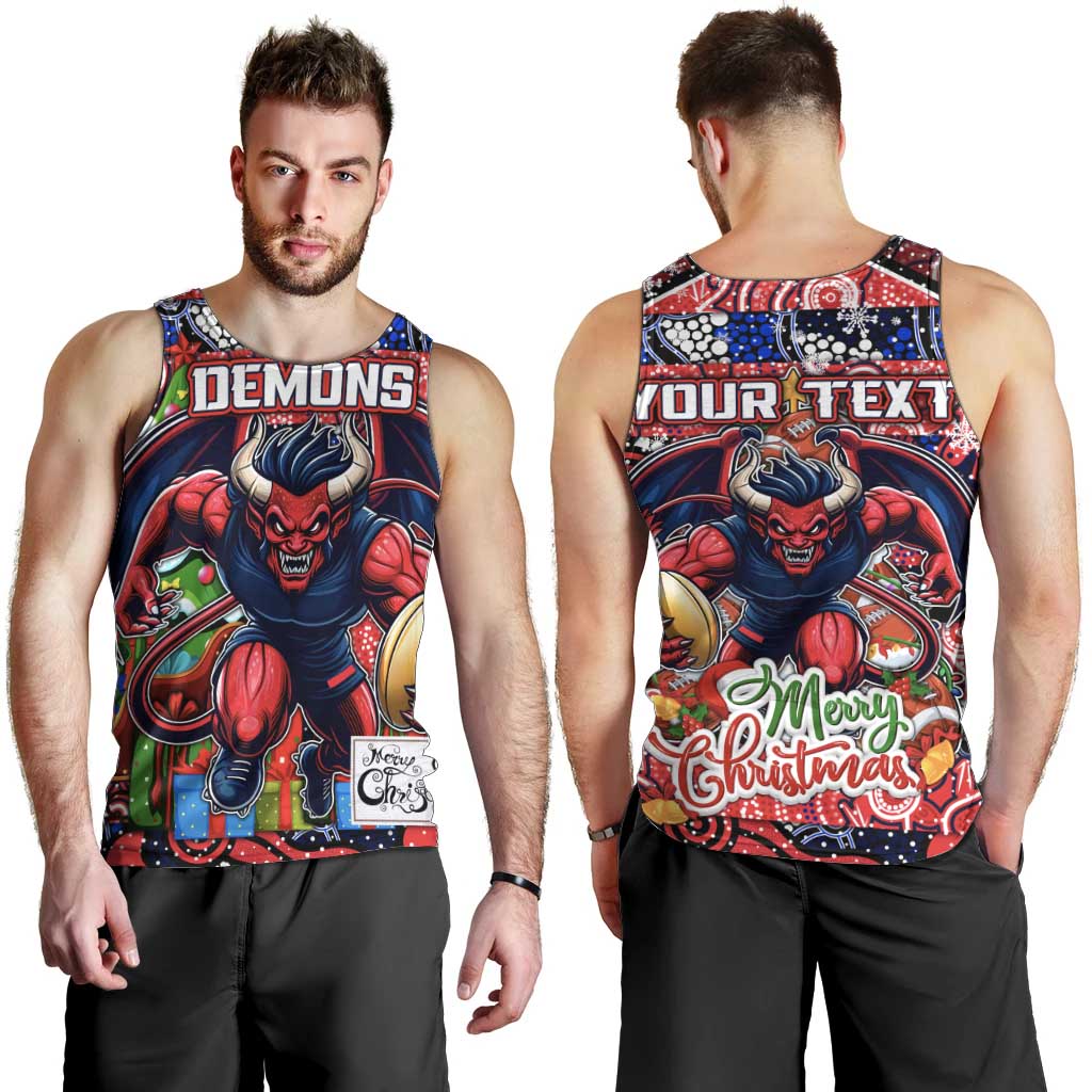 Custom Demons Football Merry Christmas Men Tank Top Indigenous Australian Art - Vibe Hoodie Shop
