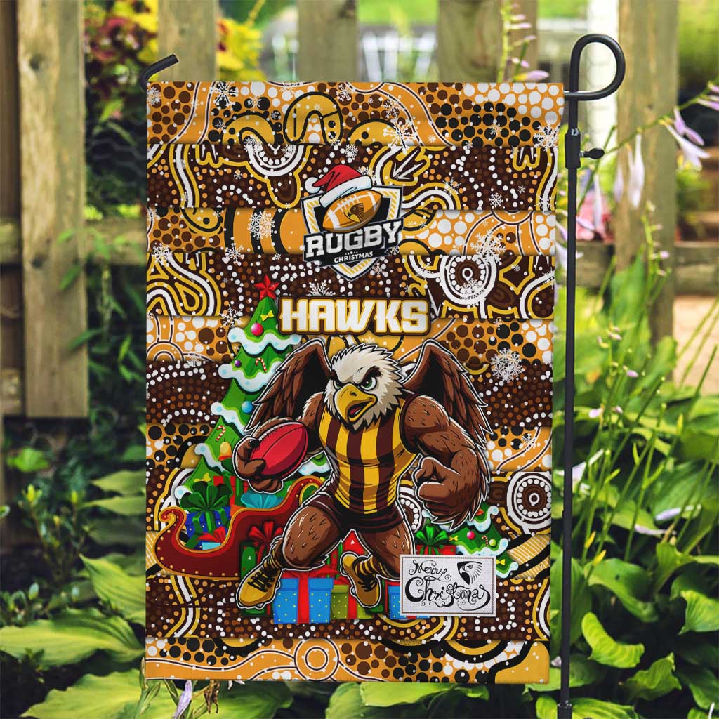 Hawks Football Merry Christmas Garden Flag Indigenous Australian Art - Vibe Hoodie Shop