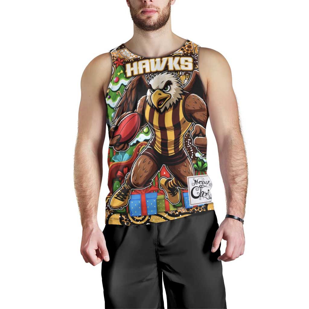 Custom Hawks Football Merry Christmas Men Tank Top Indigenous Australian Art - Vibe Hoodie Shop