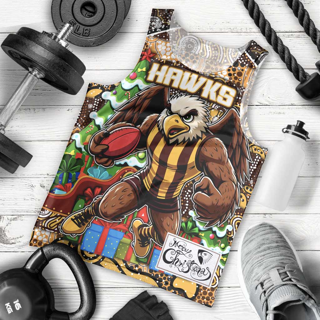 Custom Hawks Football Merry Christmas Men Tank Top Indigenous Australian Art - Vibe Hoodie Shop