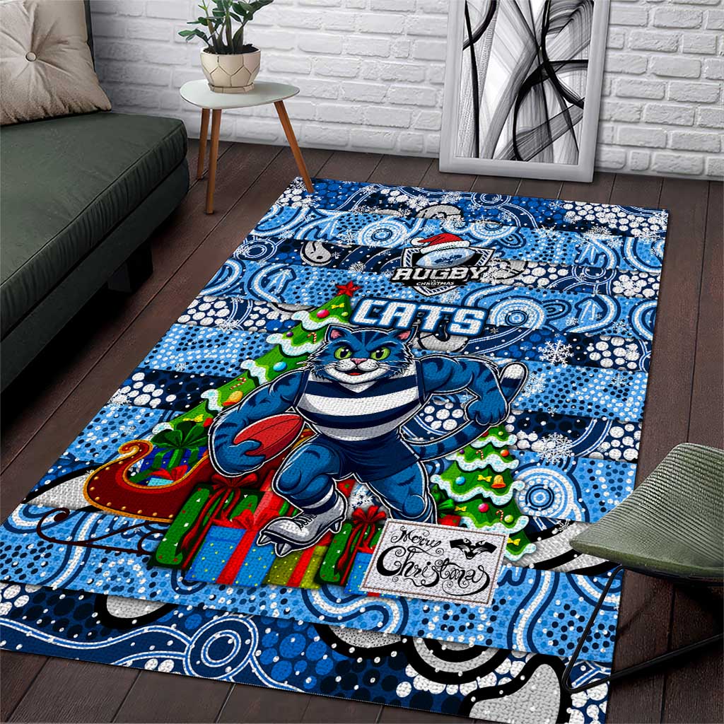 Cats Football Merry Christmas Area Rug Indigenous Australian Art - Vibe Hoodie Shop