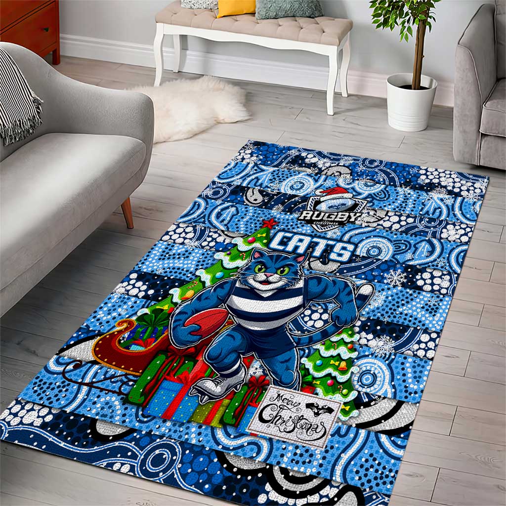 Cats Football Merry Christmas Area Rug Indigenous Australian Art - Vibe Hoodie Shop