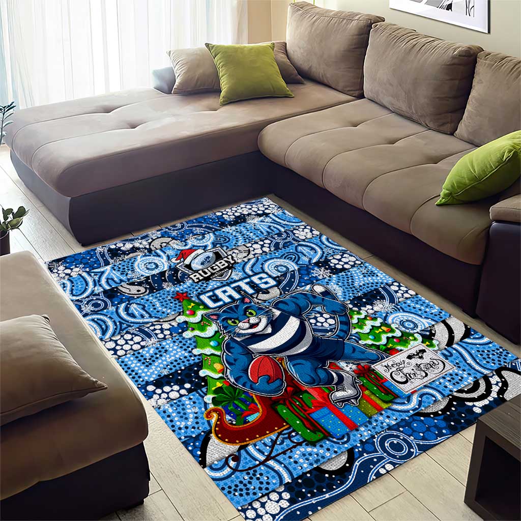 Cats Football Merry Christmas Area Rug Indigenous Australian Art - Vibe Hoodie Shop