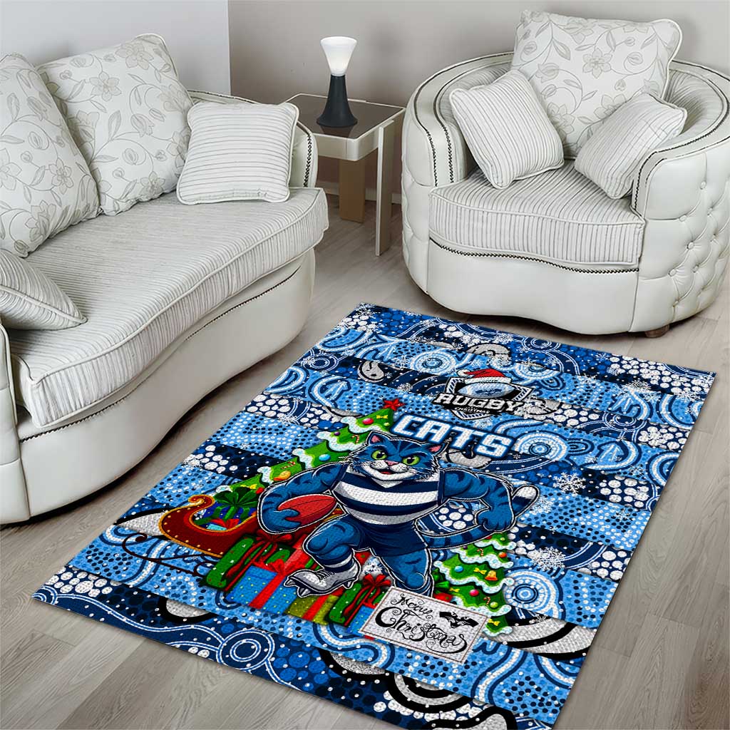 Cats Football Merry Christmas Area Rug Indigenous Australian Art - Vibe Hoodie Shop