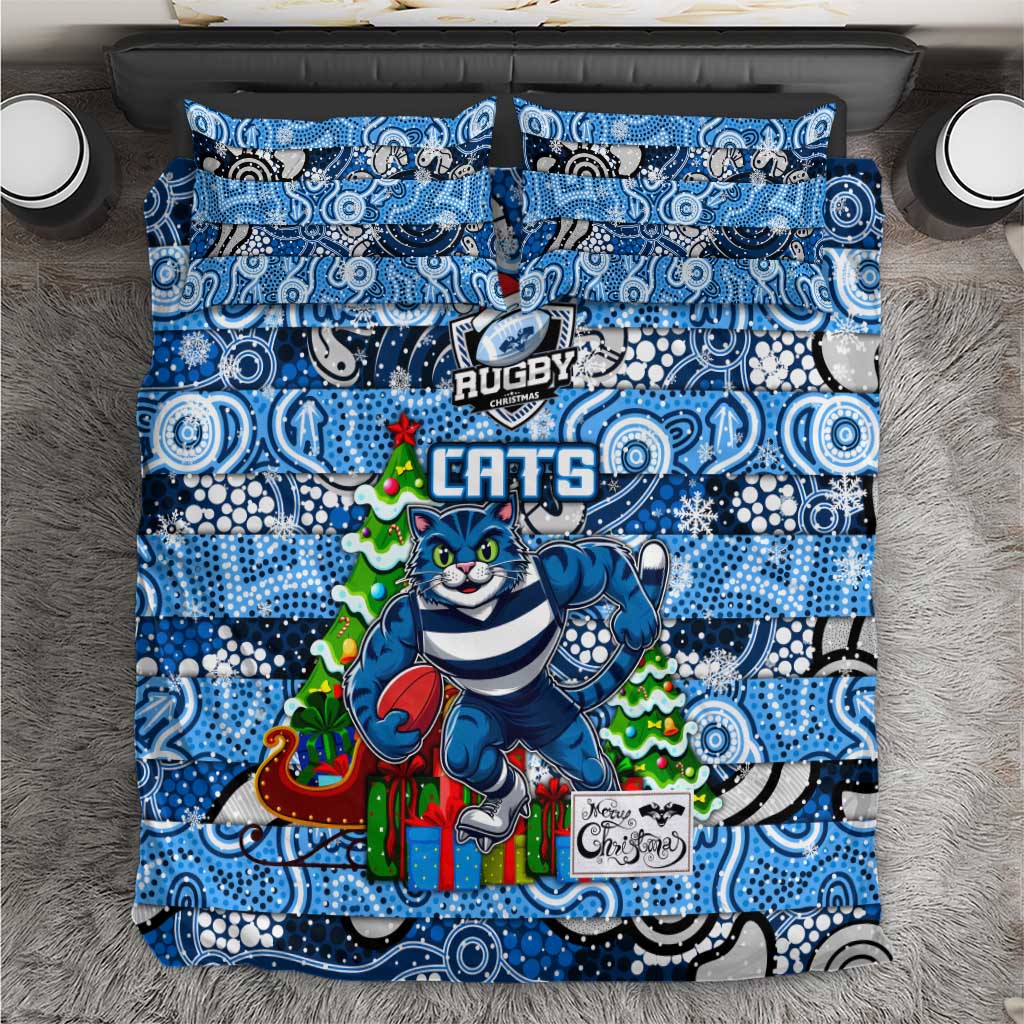 Cats Football Merry Christmas Bedding Set Indigenous Australian Art - Vibe Hoodie Shop