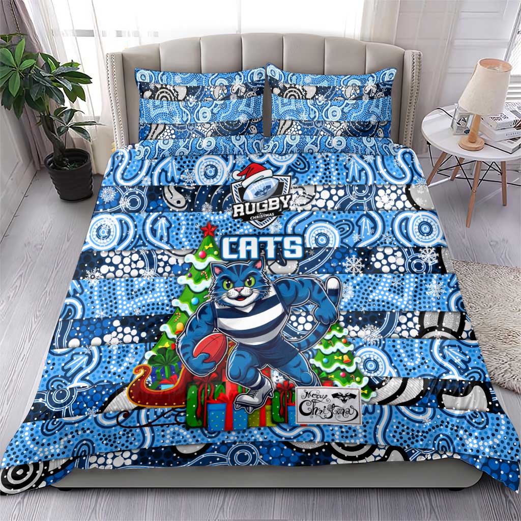 Cats Football Merry Christmas Bedding Set Indigenous Australian Art - Vibe Hoodie Shop