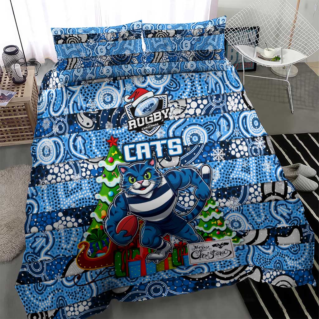 Cats Football Merry Christmas Bedding Set Indigenous Australian Art - Vibe Hoodie Shop