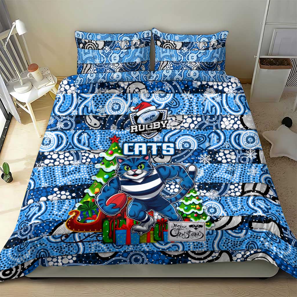 Cats Football Merry Christmas Bedding Set Indigenous Australian Art - Vibe Hoodie Shop
