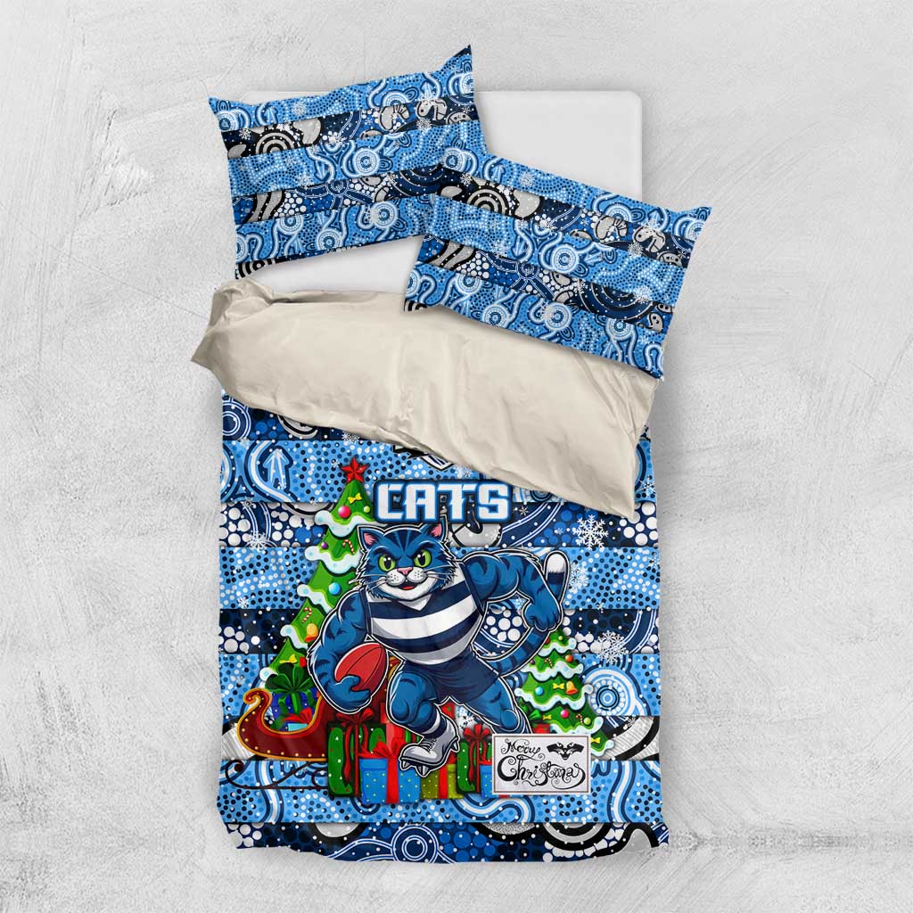 Cats Football Merry Christmas Bedding Set Indigenous Australian Art - Vibe Hoodie Shop