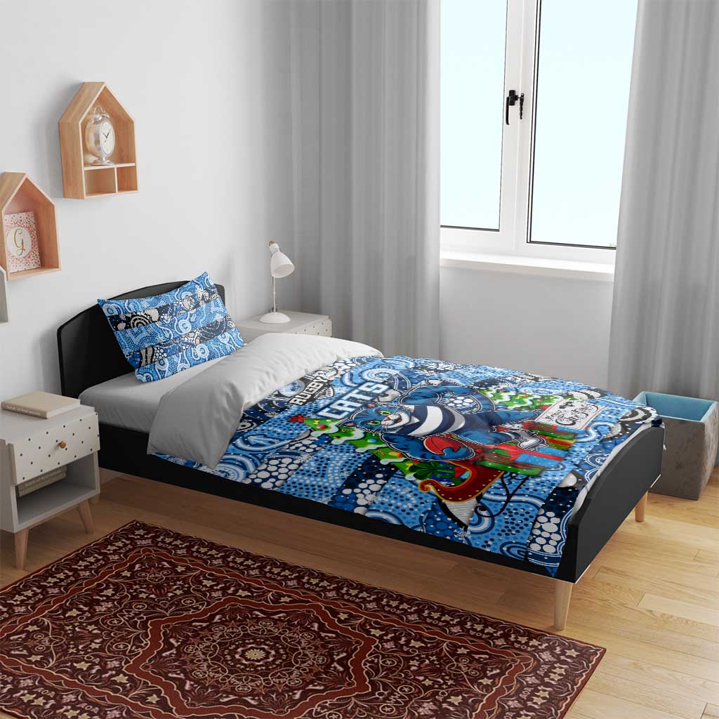Cats Football Merry Christmas Bedding Set Indigenous Australian Art - Vibe Hoodie Shop