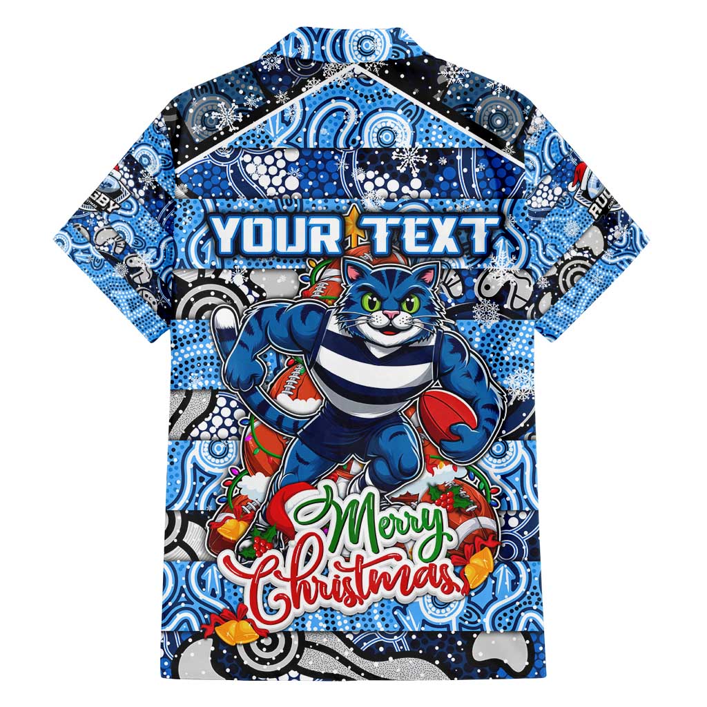 Custom Cats Rugby Merry Christmas Family Matching Summer Maxi Dress and Hawaiian Shirt Indigenous Australian Art