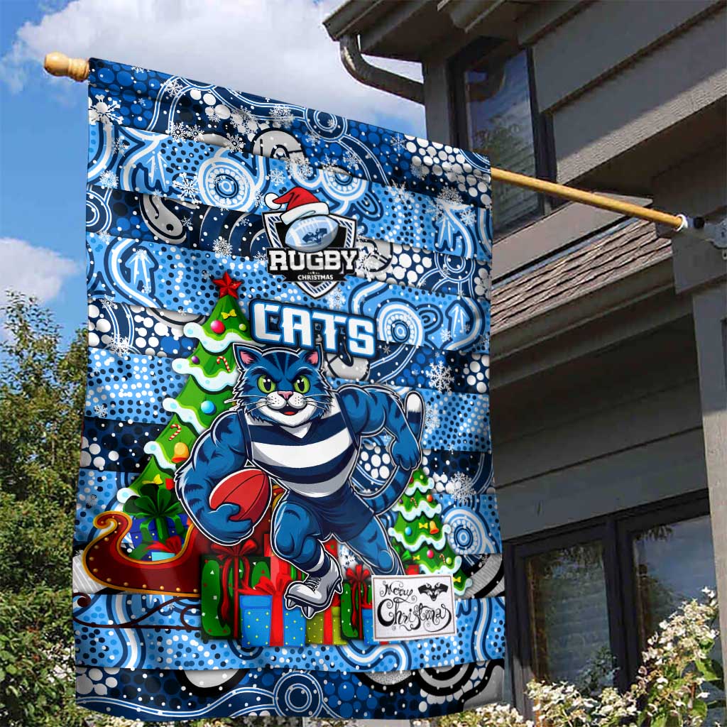 Cats Football Merry Christmas Garden Flag Indigenous Australian Art - Vibe Hoodie Shop