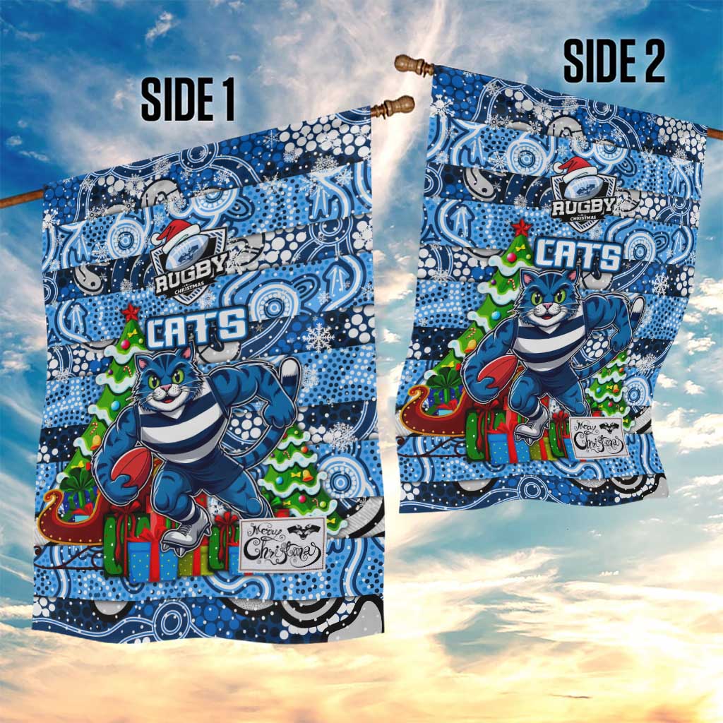 Cats Football Merry Christmas Garden Flag Indigenous Australian Art - Vibe Hoodie Shop