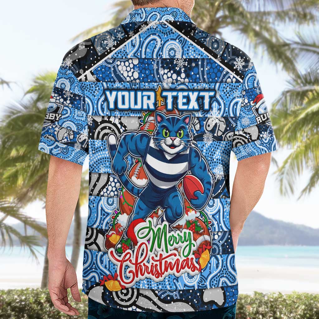 Custom Cats Football Merry Christmas Hawaiian Shirt Indigenous Australian Art - Vibe Hoodie Shop