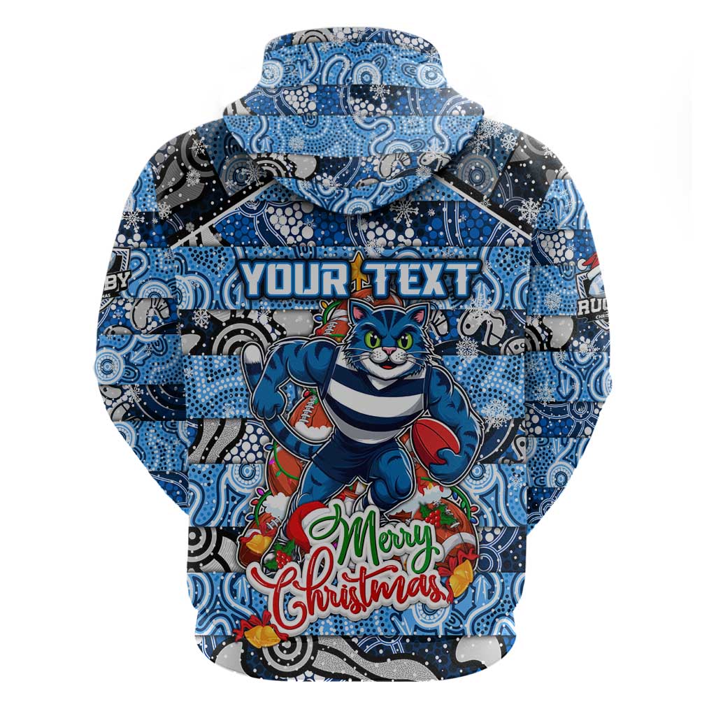 Custom Cats Football Merry Christmas Hoodie Indigenous Australian Art - Vibe Hoodie Shop