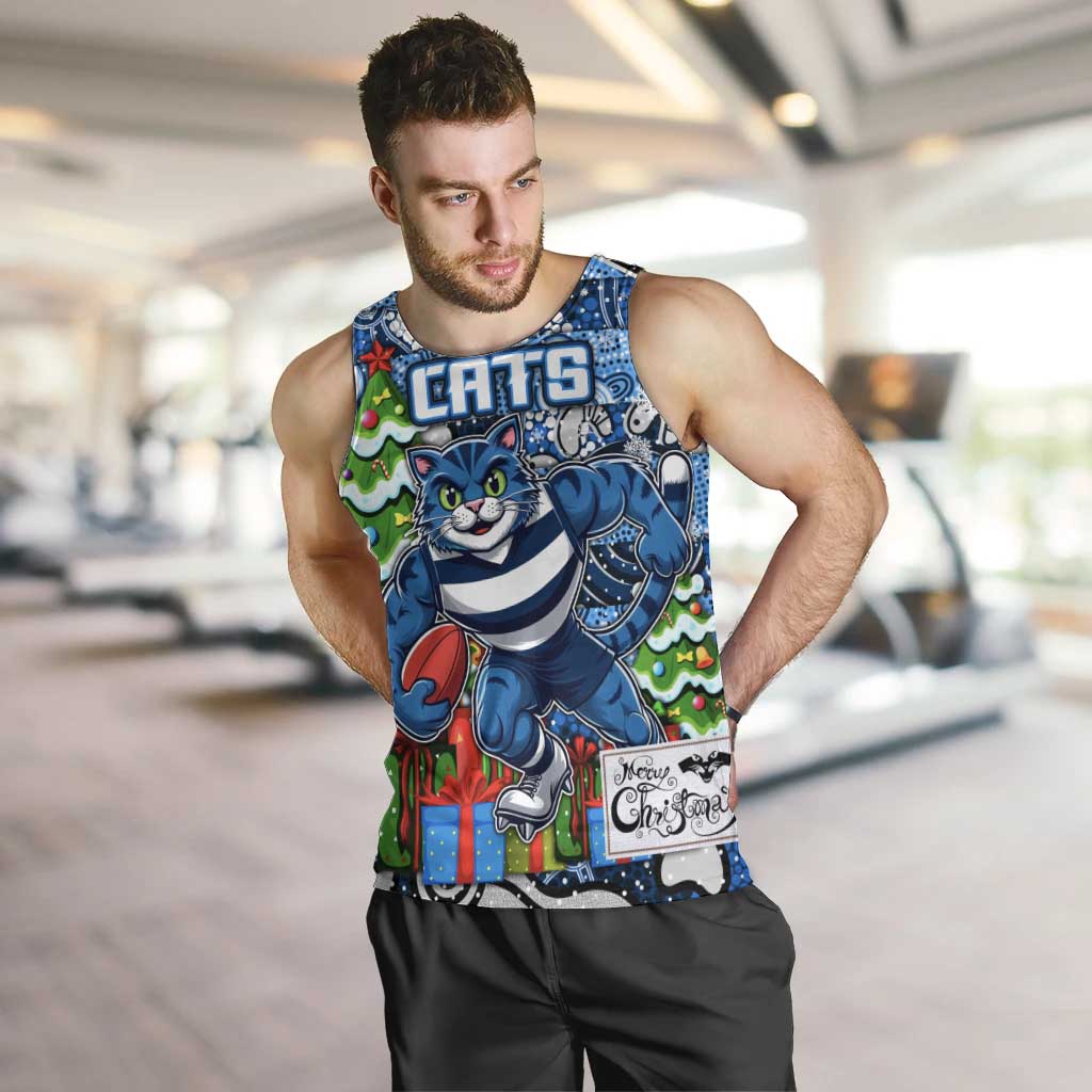 Custom Cats Football Merry Christmas Men Tank Top Indigenous Australian Art - Vibe Hoodie Shop