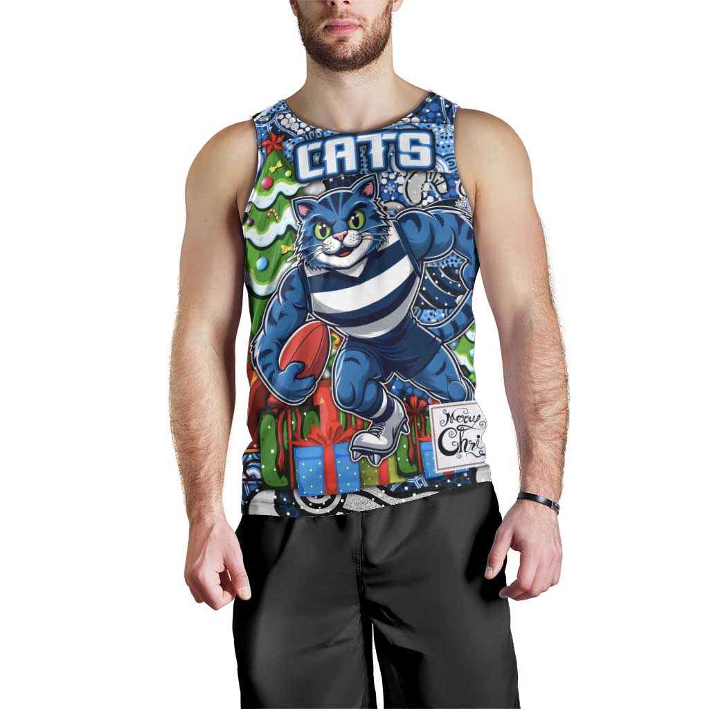 Custom Cats Football Merry Christmas Men Tank Top Indigenous Australian Art - Vibe Hoodie Shop