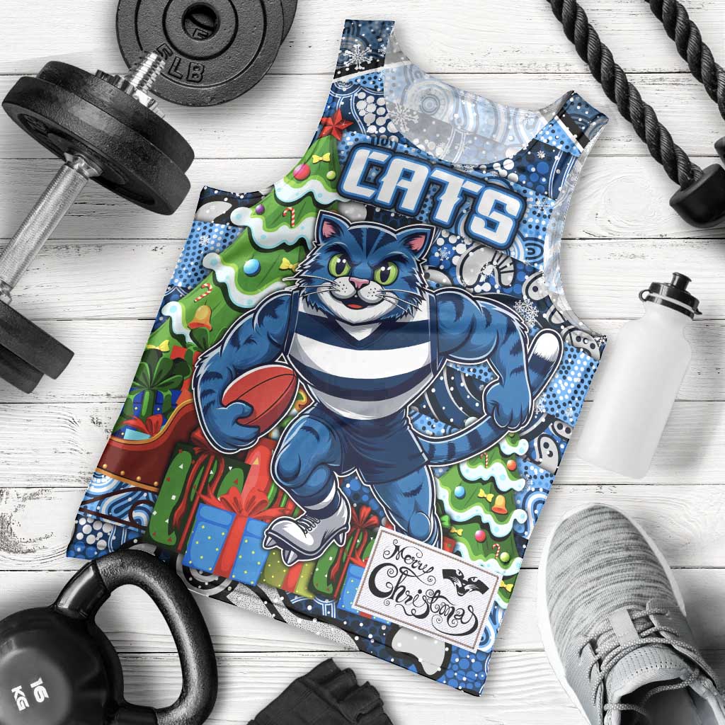 Custom Cats Football Merry Christmas Men Tank Top Indigenous Australian Art - Vibe Hoodie Shop