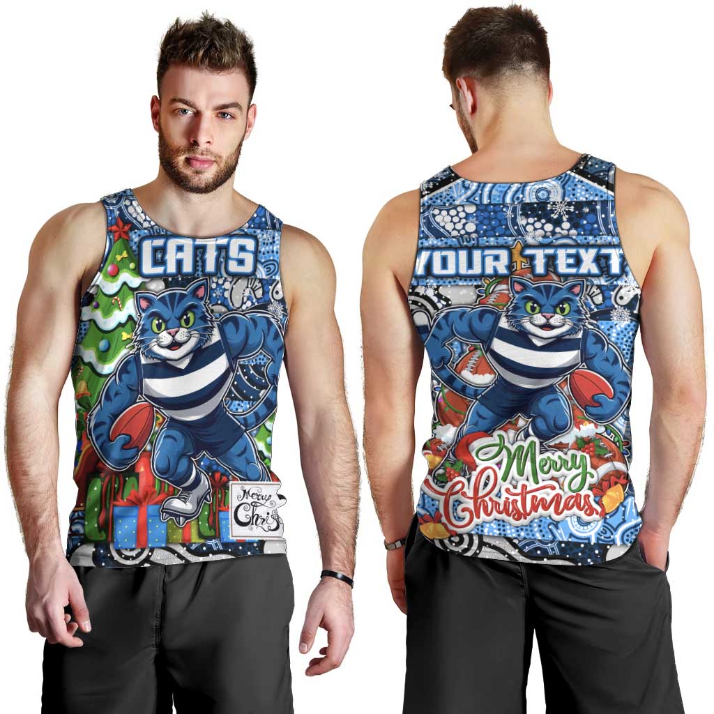 Custom Cats Football Merry Christmas Men Tank Top Indigenous Australian Art - Vibe Hoodie Shop