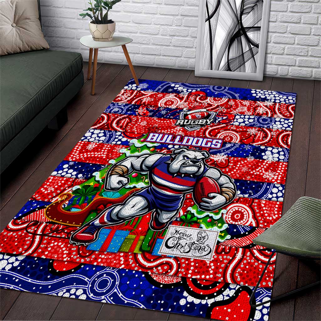 Bulldogs Football Merry Christmas Area Rug Indigenous Australian Art - Vibe Hoodie Shop