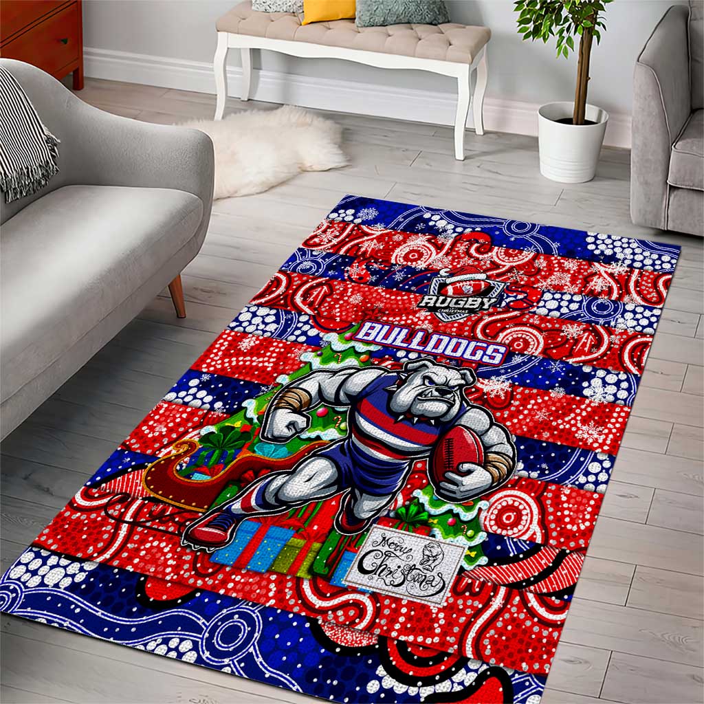 Bulldogs Football Merry Christmas Area Rug Indigenous Australian Art - Vibe Hoodie Shop