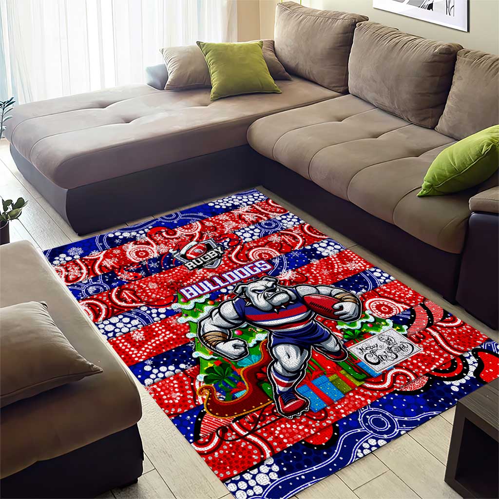 Bulldogs Football Merry Christmas Area Rug Indigenous Australian Art - Vibe Hoodie Shop