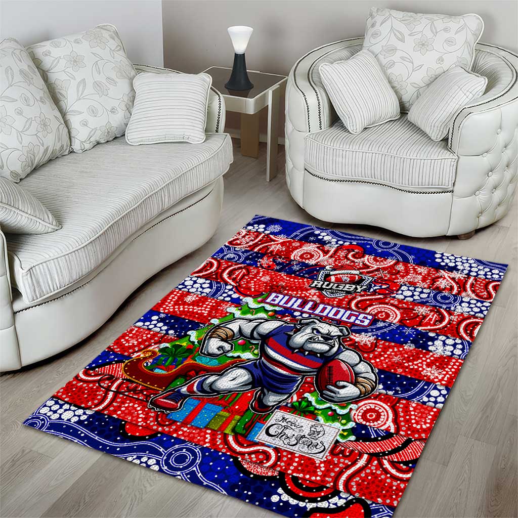 Bulldogs Football Merry Christmas Area Rug Indigenous Australian Art - Vibe Hoodie Shop