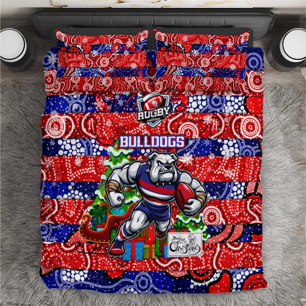 Bulldogs Football Merry Christmas Bedding Set Indigenous Australian Art - Vibe Hoodie Shop