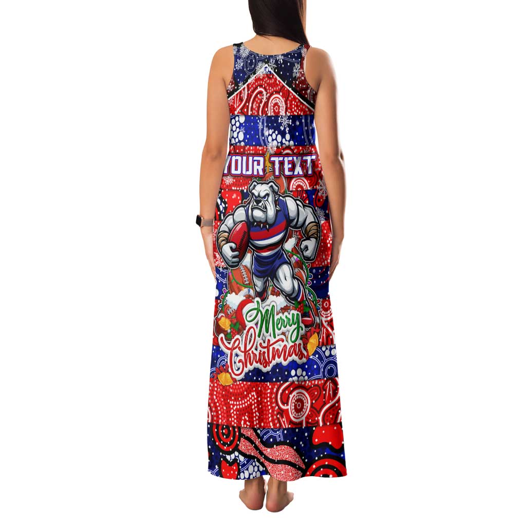Custom Bulldogs Football Merry Christmas Family Matching Tank Maxi Dress and Hawaiian Shirt Indigenous Australian Art