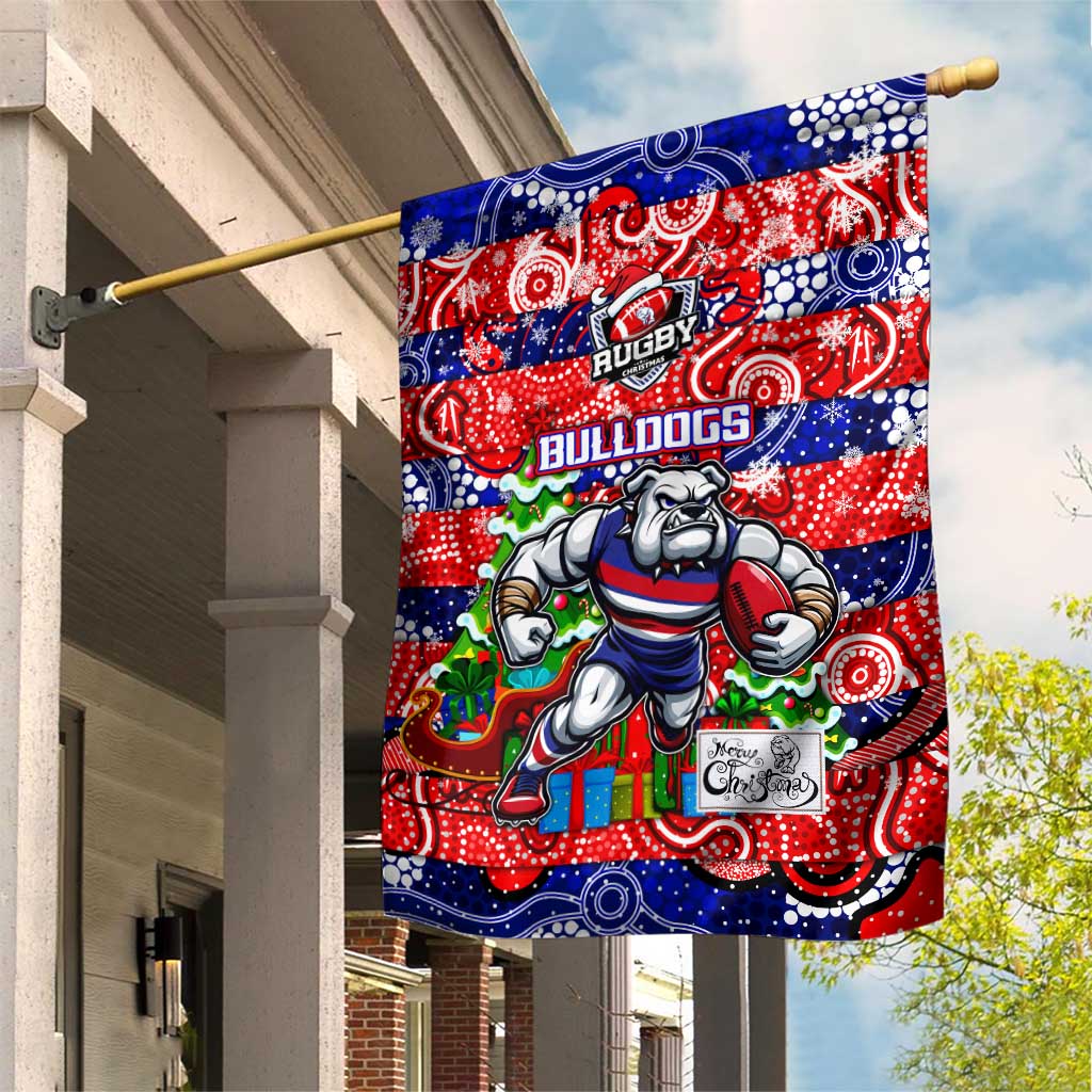 Bulldogs Football Merry Christmas Garden Flag Indigenous Australian Art - Vibe Hoodie Shop