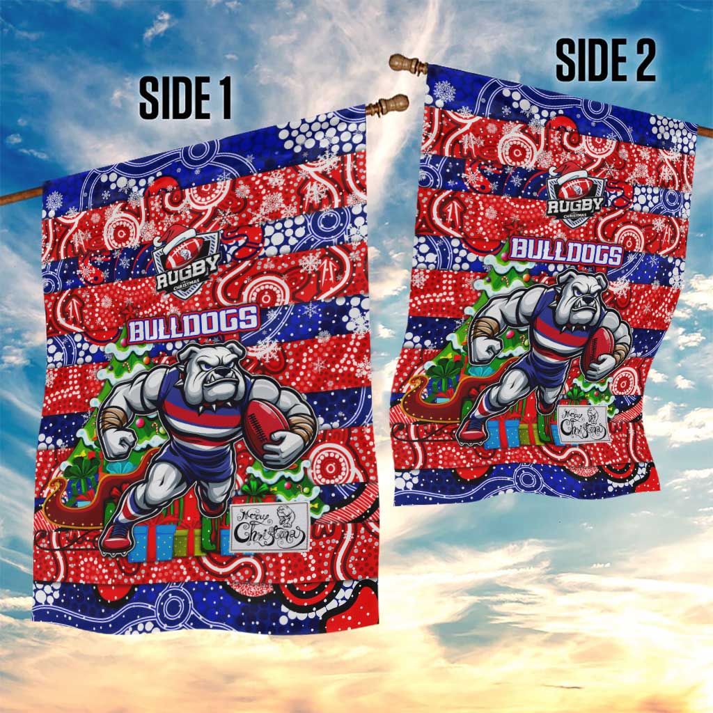 Bulldogs Football Merry Christmas Garden Flag Indigenous Australian Art - Vibe Hoodie Shop