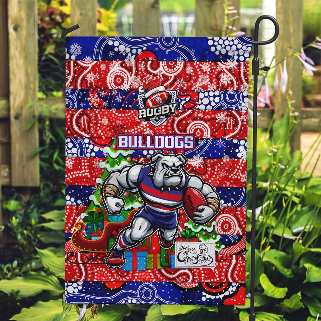 Bulldogs Football Merry Christmas Garden Flag Indigenous Australian Art - Vibe Hoodie Shop
