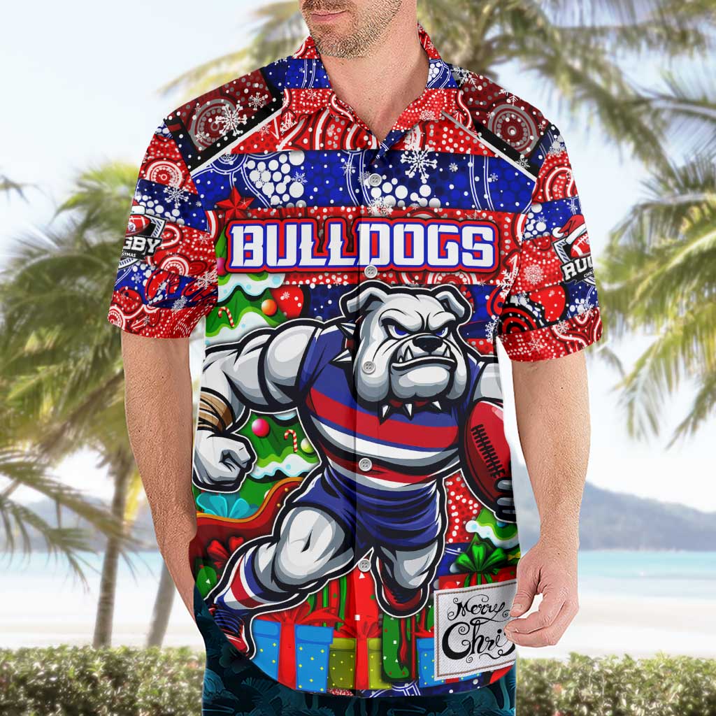 Custom Bulldogs Football Merry Christmas Hawaiian Shirt Indigenous Australian Art - Vibe Hoodie Shop