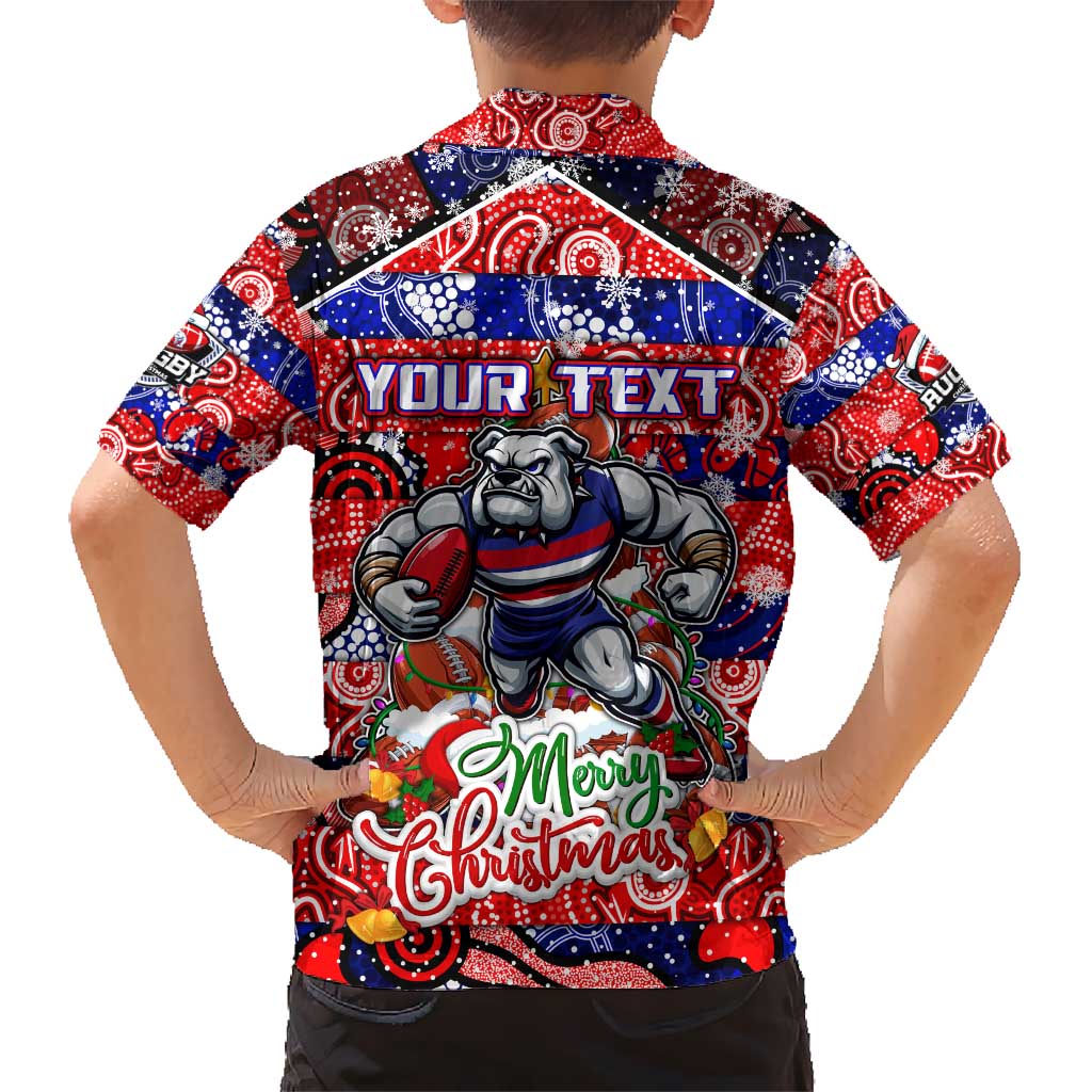 Custom Bulldogs Football Merry Christmas Hawaiian Shirt Indigenous Australian Art - Vibe Hoodie Shop