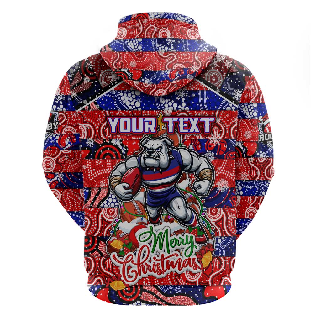 Custom Bulldogs Football Merry Christmas Hoodie Indigenous Australian Art - Vibe Hoodie Shop