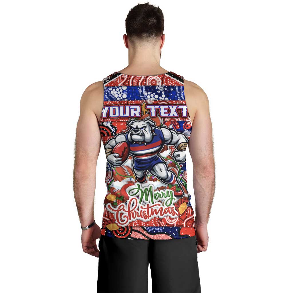 Custom Bulldogs Football Merry Christmas Men Tank Top Indigenous Australian Art - Vibe Hoodie Shop