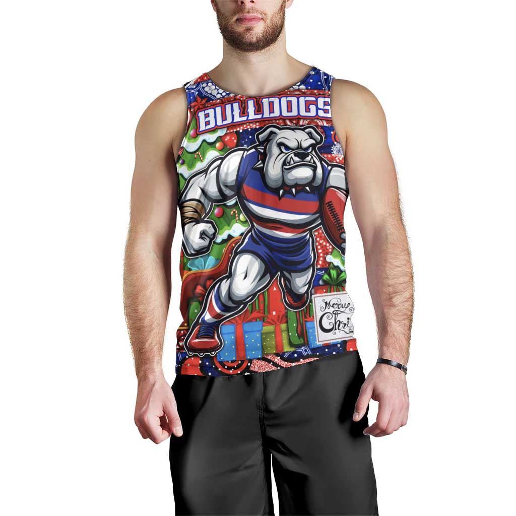 Custom Bulldogs Football Merry Christmas Men Tank Top Indigenous Australian Art - Vibe Hoodie Shop