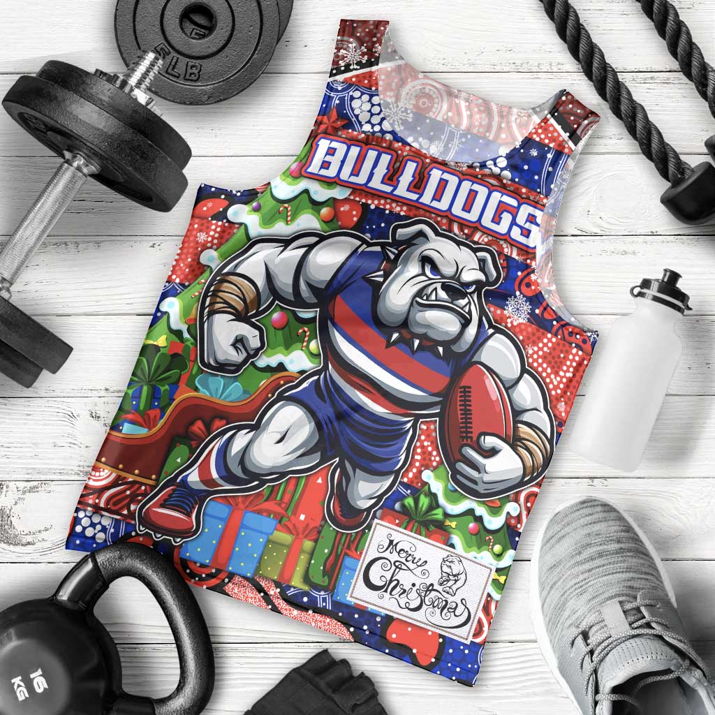 Custom Bulldogs Football Merry Christmas Men Tank Top Indigenous Australian Art - Vibe Hoodie Shop